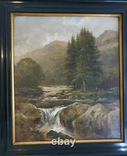 George Wilkins antique oil painting 1879 Pont-y-Pair Rare