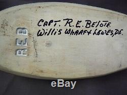 Great Pair Merganser Decoys signed Capt R. E. Belote Lewes DE &Willis Wharf VA