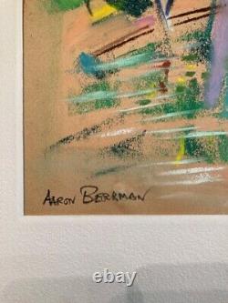 Great Pastel Scene Couple & Sailboat Signed Aaron Berkman (NY 1900- 1991)