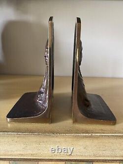 Gregory Allen Bronze Native American Indian Antique Signed Bookends Pair 9693