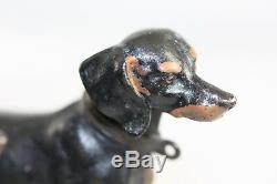 Hand Painted Austrian Bronze Pair of 2 Dachshund Dogs signed