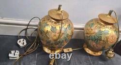 IDA BELLINI Pair Of Lamp Bases Signed Decorative Antique Vintage