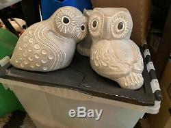 Isabel Bloom Sculptures RARE VINTAGE ROCK EYE OWL PAIR