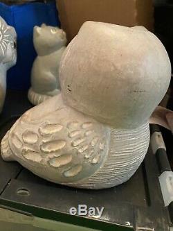 Isabel Bloom Sculptures RARE VINTAGE ROCK EYE OWL PAIR