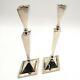 Israel Sterling Silver 925 Pair Of Judaica Sabbath Candlesticks Signed Over 400g