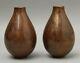 Japanese Signed Bronze Vase Pair By A Well Known Nitten Artist Cc56