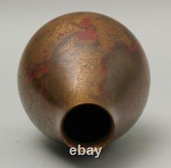 Japanese Signed Bronze Vase pair by a well known Nitten Artist CC56