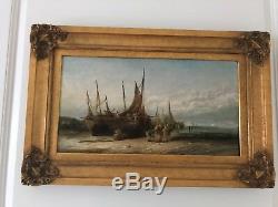 John Callow Original Maritime Oil Painting Signed Dated 1869 1 of a Listed Pair