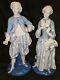 Large Pair Stunning Antique French Porcelain Man Woman Figurines Signed
