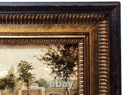 LISTED ANTIQUE ENGLISH WALTER W GODDARD SIGNED ORIG O/C RIVERSCAPE w FIGURES
