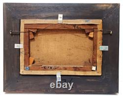 LISTED ANTIQUE ENGLISH WALTER W GODDARD SIGNED ORIG O/C RIVERSCAPE w FIGURES
