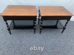 Lambert Hitchcock Signed Pair of Side End Tables