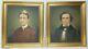 Large Antique Pair Oil On Canvas Portraits Signed George Hausmann Nice Frames