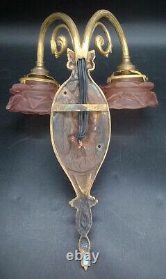 Large Sconce Signed, Hunting Trophy, Louis XVI Style Bronze French Antique