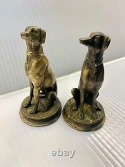 Late 19th Century pair of Bronze Dogs Signed Barye Circa 1880