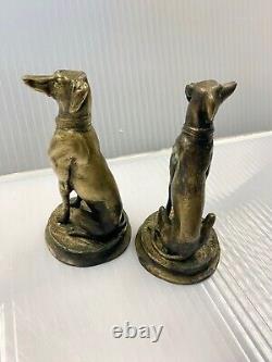 Late 19th Century pair of Bronze Dogs Signed Barye Circa 1880