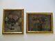 Lot Of 2 Antique Pair Oil Painting American Woman Impressionist Still Life 1910