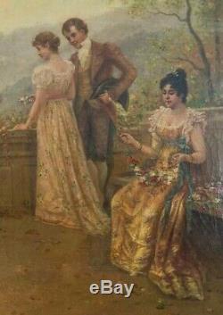 Louis Doret Beautiful & Rare Matching Pair 19thC Finely Done Oil Paintings