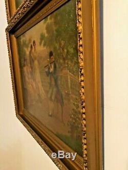 Louis Doret Beautiful & Rare Matching Pair 19thC Finely Done Oil Paintings