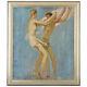 Louis Eugene Glasser Art Deco Painting Of Couple On A Swing France 1925 Original