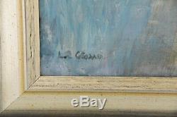 Louis Eugene Glasser Art Deco painting of couple on a swing France 1925 original