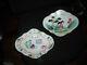 Lovely Pair Of Signed Antique Antique Tongzi Chinese Footed Dishes 11x9x2