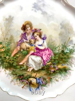 Lovely! SIGNED 1846 SEVRES CHATEAU DE ST CLOUD CABINET PLATE Young French Couple