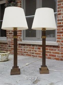 MID Century Lamp Pair Messing Signed Jean Charles Maison Charles Jansen Rizzo