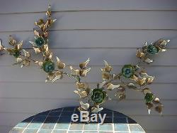 MID Century Wall Art Bronze Ceramic Sculpture Pair Flower Signed Airco