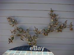 MID Century Wall Art Bronze Ceramic Sculpture Pair Flower Signed Airco