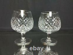 MINT! Vintage Waterford ALANA Brandy Snifters Set of 2 SIGNED Gothic Pair