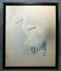Modernist Japanese Vint Signed Withc Pair Snowy White Egrets, Withred Stamped Mark