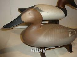 Madison Mitchell Pair Canvasback Duck Decoys, Vintage Signed 1970