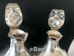 Mappin & Webb Silver Sterling Signed Antique Pitchers Wine Decanters PAIR