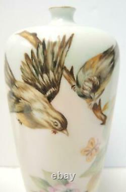 Matched Pair of Antique Hand Painted Rosenthal Vases Artist Signed 1918