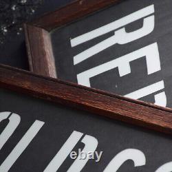 Matched Pair of Edwardian Milk Glass Shop Signs