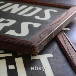 Matched Pair of Edwardian Milk Glass Shop Signs