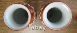 Matching Pair 11.5 Chinese Porcelain Vases Signed 3 Character Mark Antique