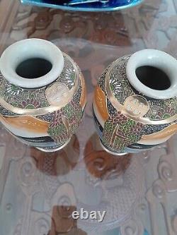 Matching Pair Of Antique Japanese Signed Vases
