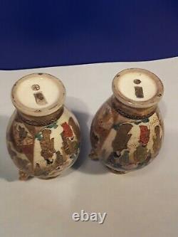 Matching Pair of Early Meiji Satsuma Vases Signed