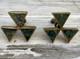 Midcentury Signed Pair Castillo Brass Malachite Inlaid Pulls Handles-rare Unused
