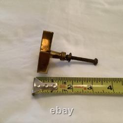 Midcentury Signed Pair Castillo Brass Malachite Inlaid Pulls Handles-Rare Unused