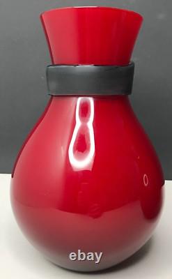 Murano Pair Vase Fasciati Signed Moore Salviati Vintage Antique