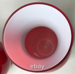 Murano Pair Vase Fasciati Signed Moore Salviati Vintage Antique