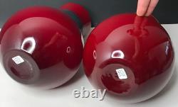 Murano Pair Vase Fasciati Signed Moore Salviati Vintage Antique