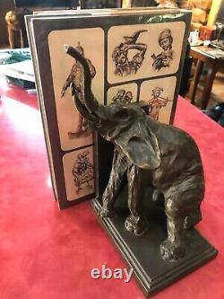 My Dads wonderful Desk. Elephant Book Ends solid bronze