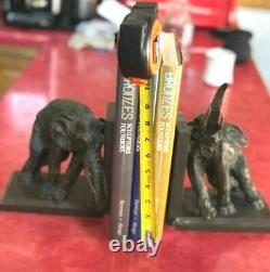 My Dads wonderful Desk. Elephant Book Ends solid bronze