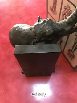 My Dads wonderful Desk. Elephant Book Ends solid bronze