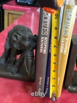 My Dads wonderful Desk. Elephant Book Ends solid bronze