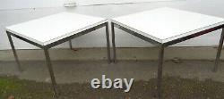 Nice Pair Of Signed Florence Knoll Chrome & Laminate Side Tables, 24 X 24